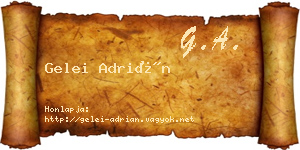 Gelei Adrián névjegykártya